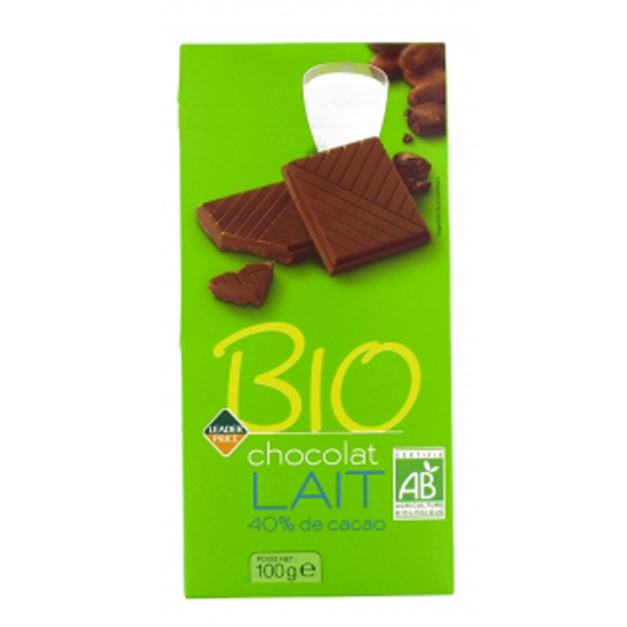 CHOCOLAT LAIT 40% DE CACAO BIO (100G)