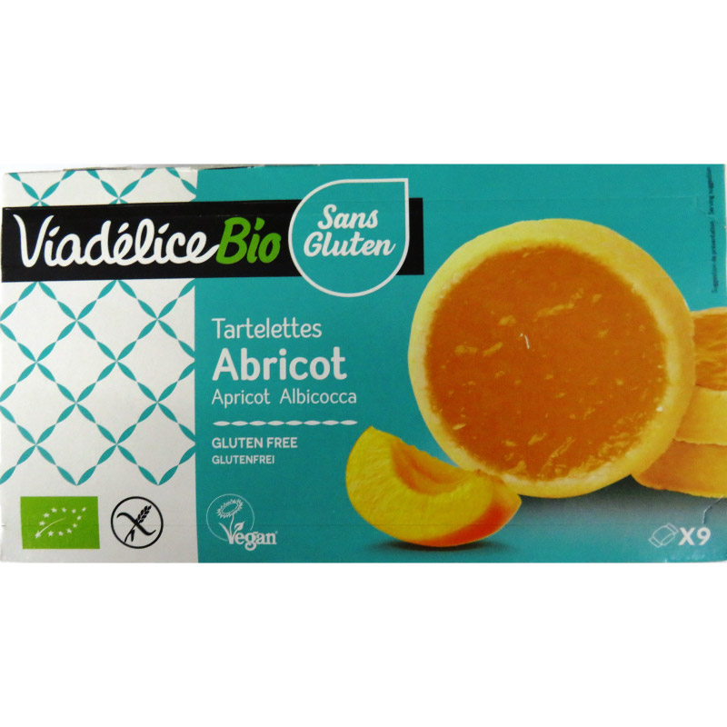 TARTELETTES ABRICOT BIO SANS GLUTEN VIADELICE 150G